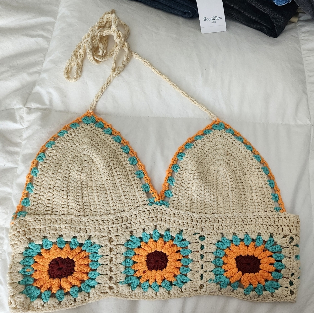 Crochet cropped halter Altar'd State